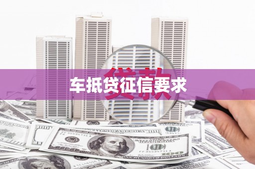 连云车抵贷征信要求
